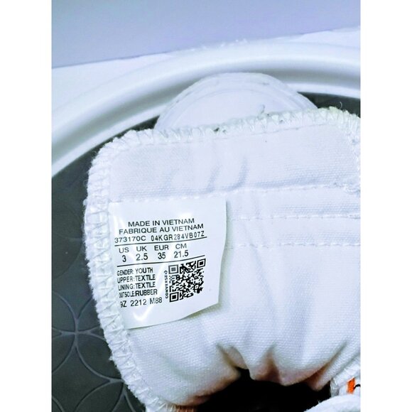 Converse "Not A Chuck" Youth High-Top Sneakers Size 3 White & Orange Text Design - Picture 5 of 8